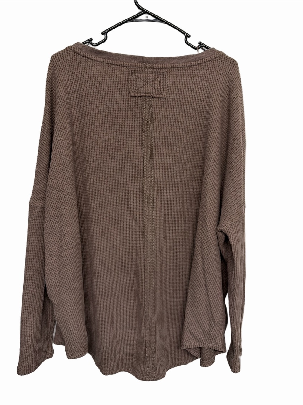 Free People Latte Blue Oversize Thermal Top - Picture 3 of 5